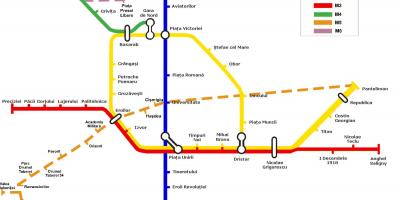 Metroo kaart bucharest rumeenia